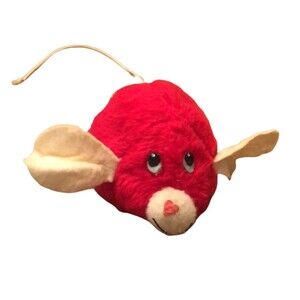 Vintage 1976 RUSS BERRIE & CO RED PLUSH PEPPY MOUSE